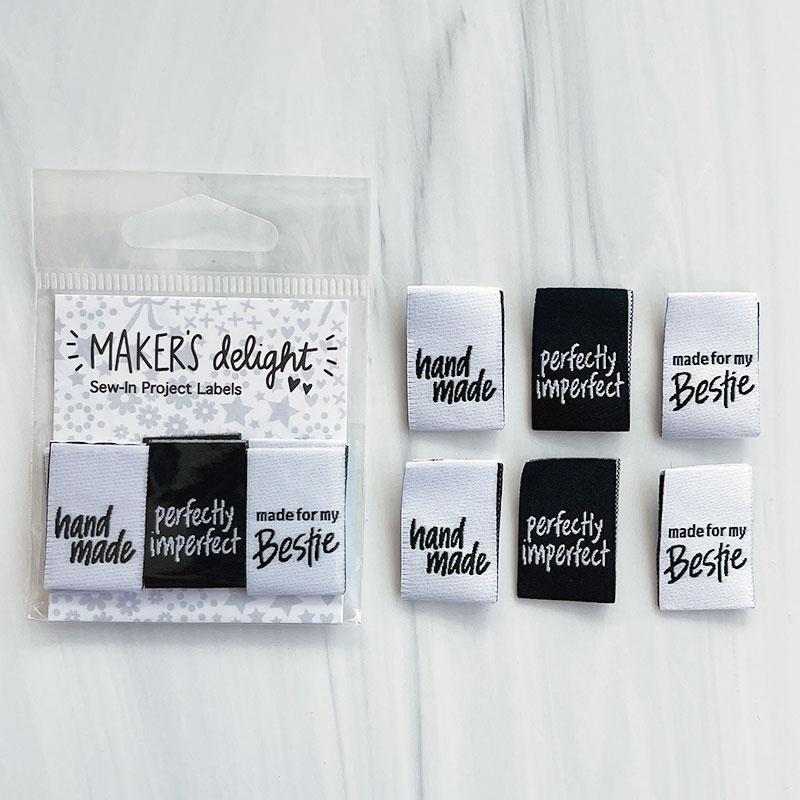 Maker's Delight Sentiments Woven Quilt Labels: 6pc