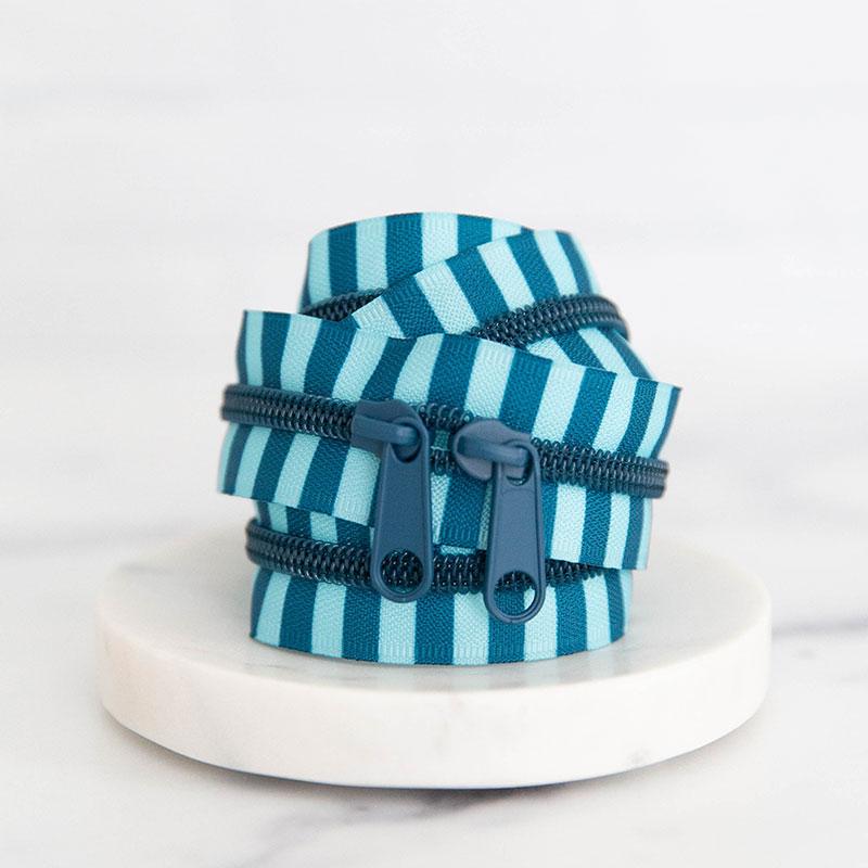 Blue Striped 30" Zipper- Artic