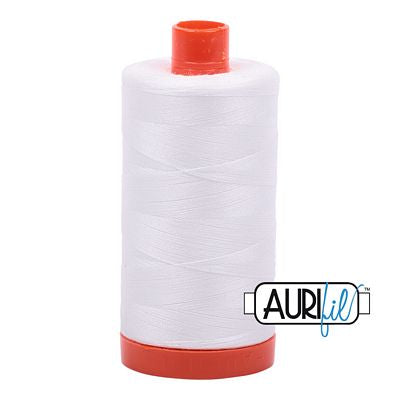 Aurifil 50wt Mako- 1422 Yards: Natural White