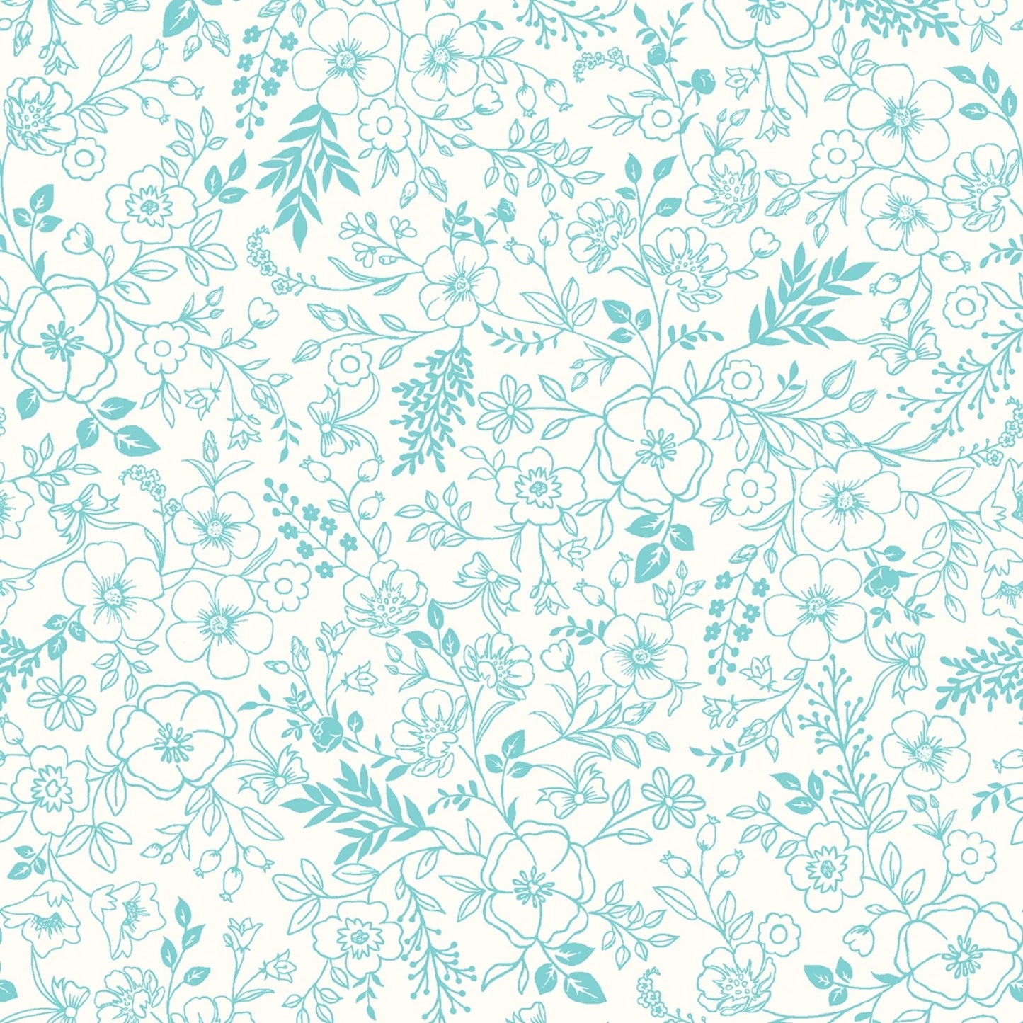 Star Spangled Beauty- Aqua Toile: Sold by the 1/2 yard