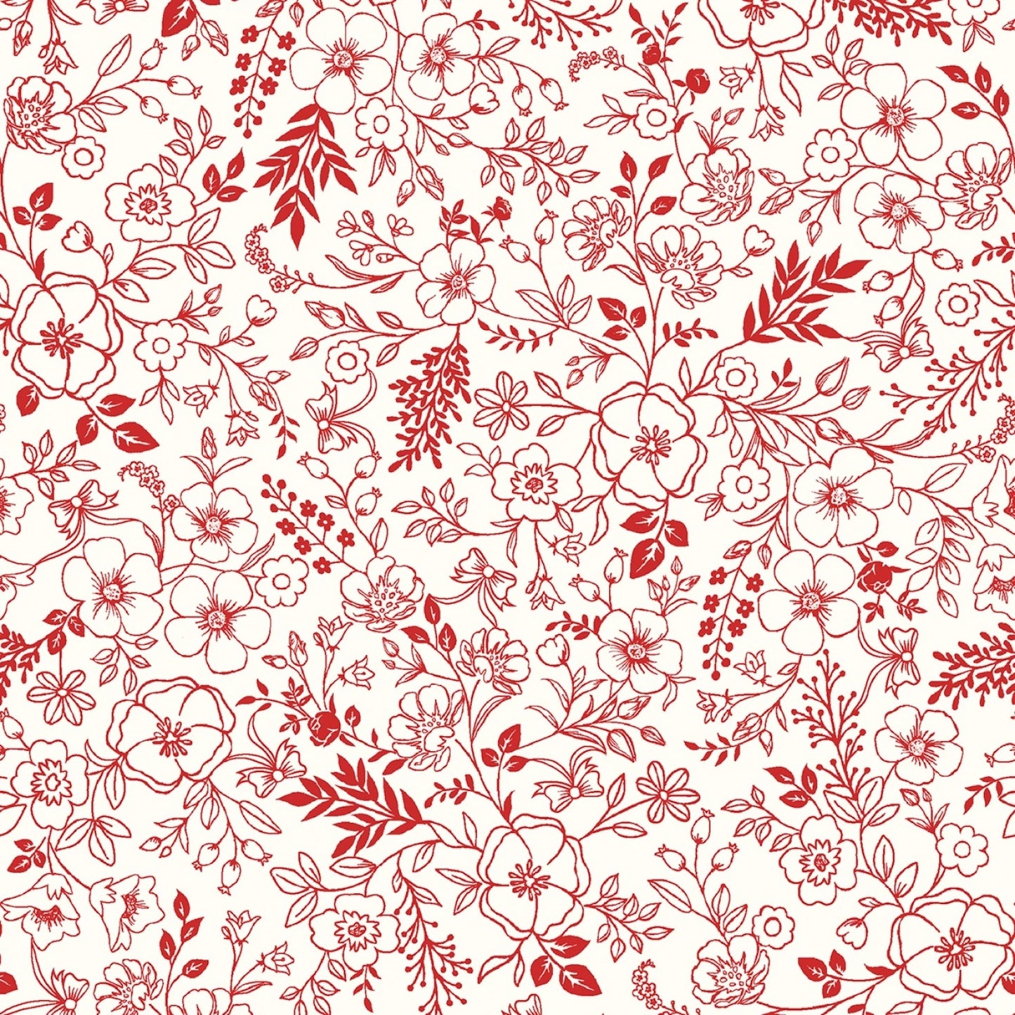 Star Spangled Beauty- Red Toile: Sold by the 1/2 yard
