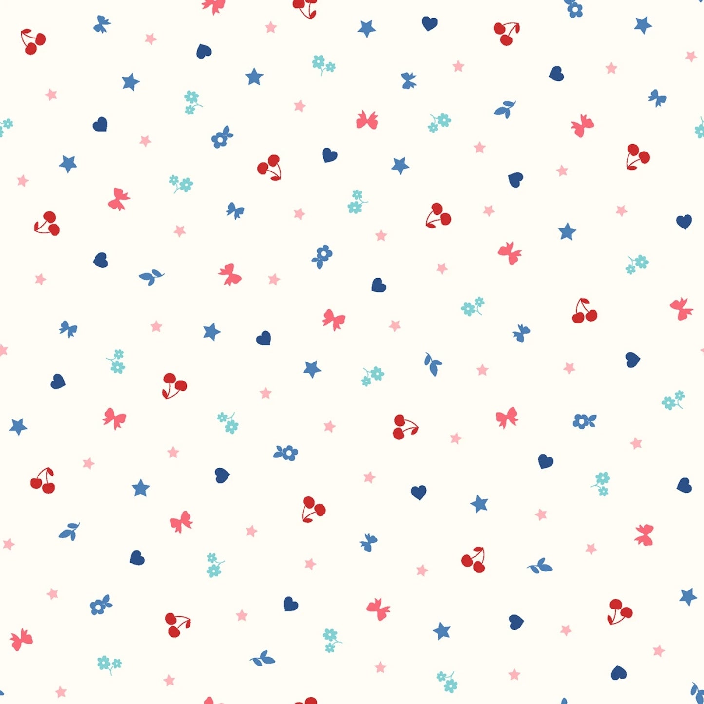 Star Spangled Beauty- Soft White Teeny Tinys: Sold by the 1/2 yard
