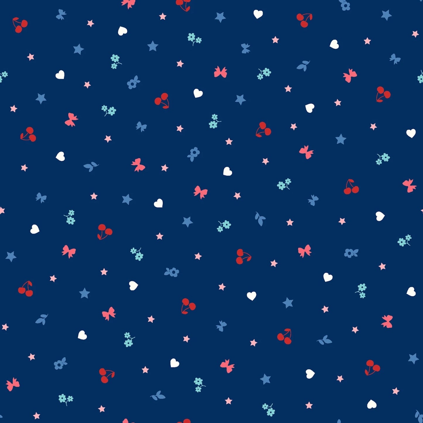 Star Spangled Beauty- Navy Teeny Tinys: Sold by the 1/2 yard