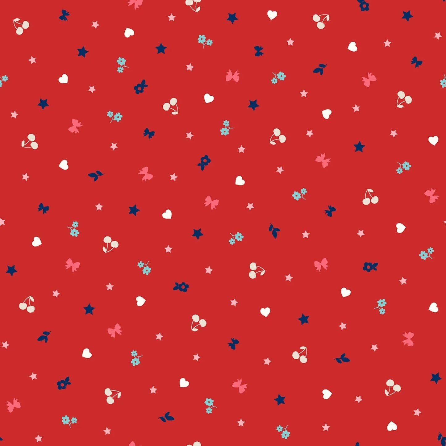 Star Spangled Beauty- Red Teeny Tinys: Sold by the 1/2 yard