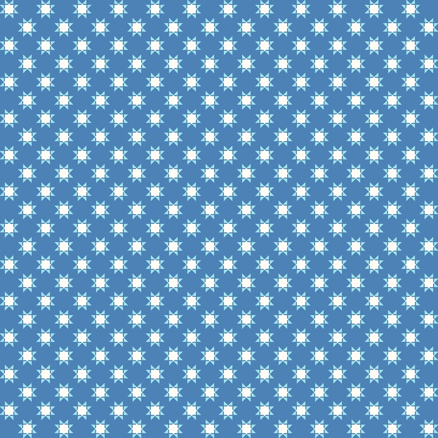 Star Spangled Beauty- Soft Blue Tiny Quilt Stars: Sold by the 1/2 yard