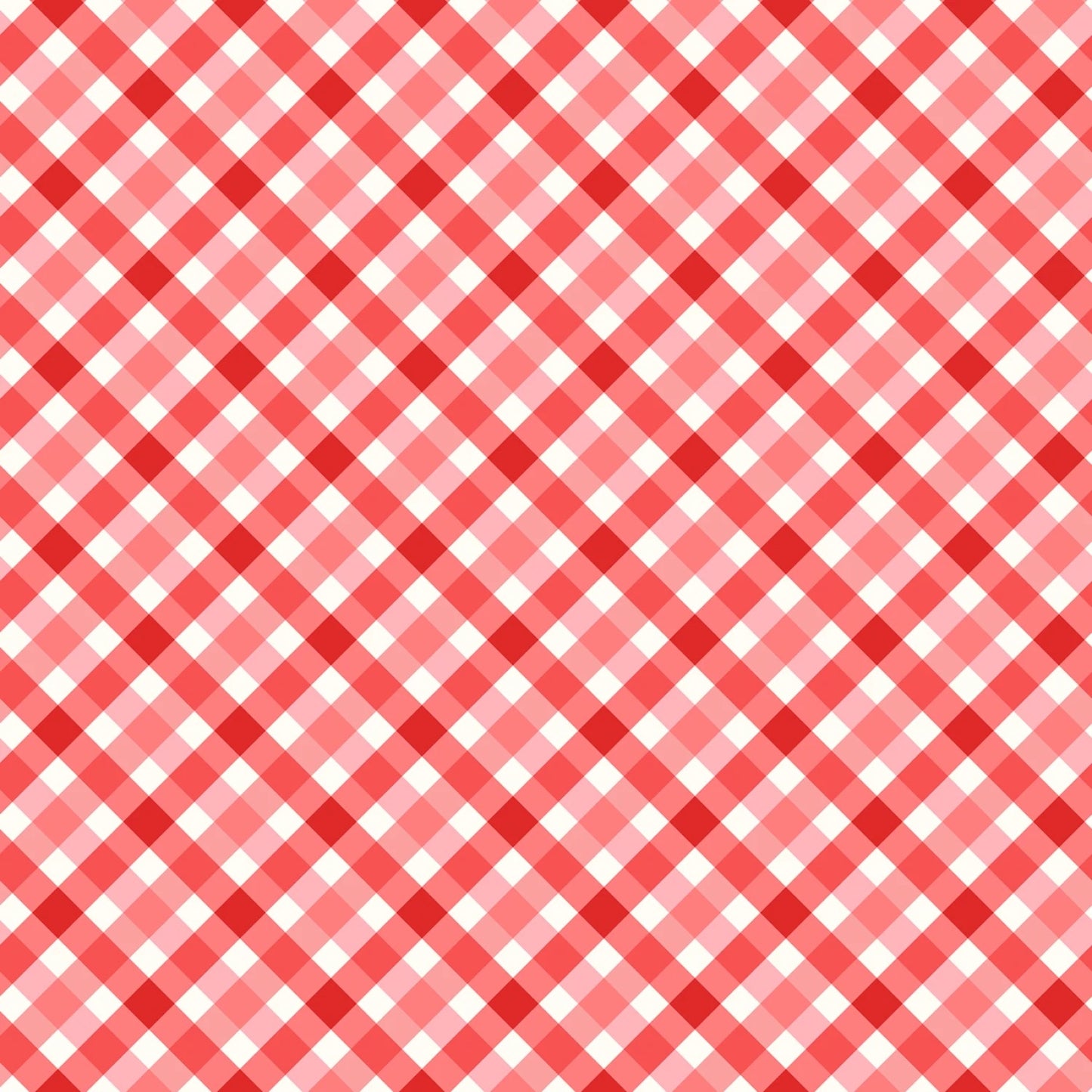 Star Spangled Beauty- Pink/Red Bias Gingham: Sold by the 1/2 yard