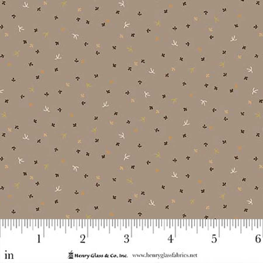 Flower Pot Prints- Gray Itty Bitty Sprouts: Sold by the 1/2 yard