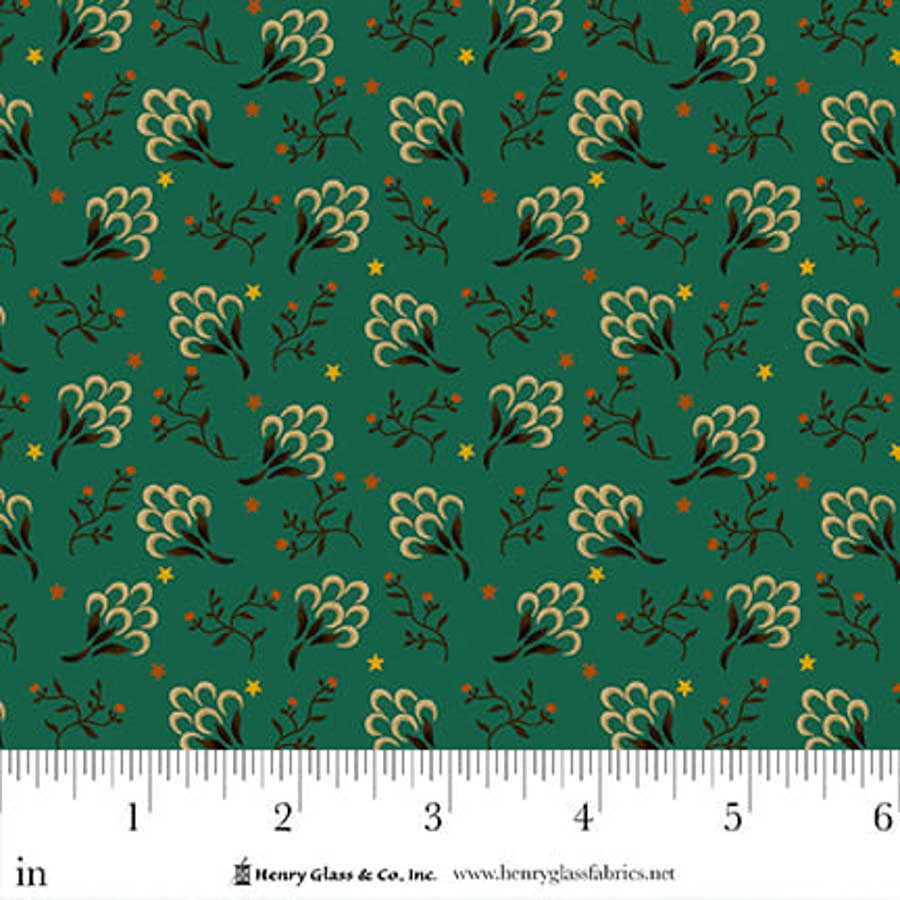 Flower Pot Prints- Teal Clover Patch: Sold by the 1/2 yard