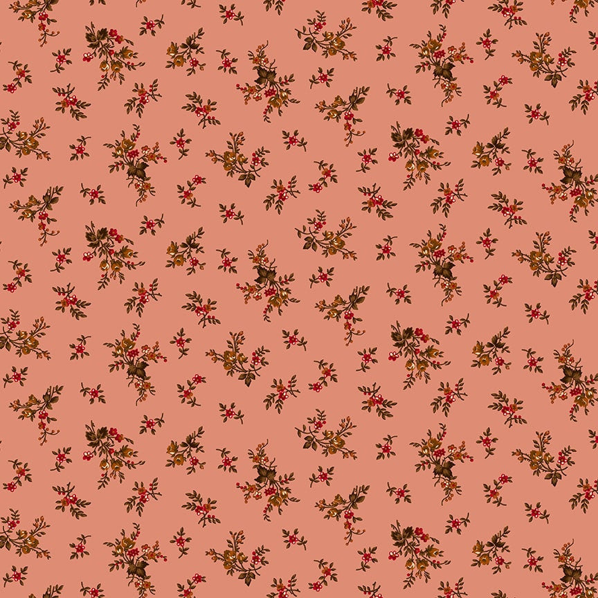 Scrap Basket Favorites- Pink Vintage Floral: Sold by the 1/2 yard