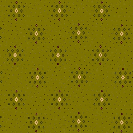 Scrap Basket Favorites- Green Geo Clusters: Sold by the 1/2 yard