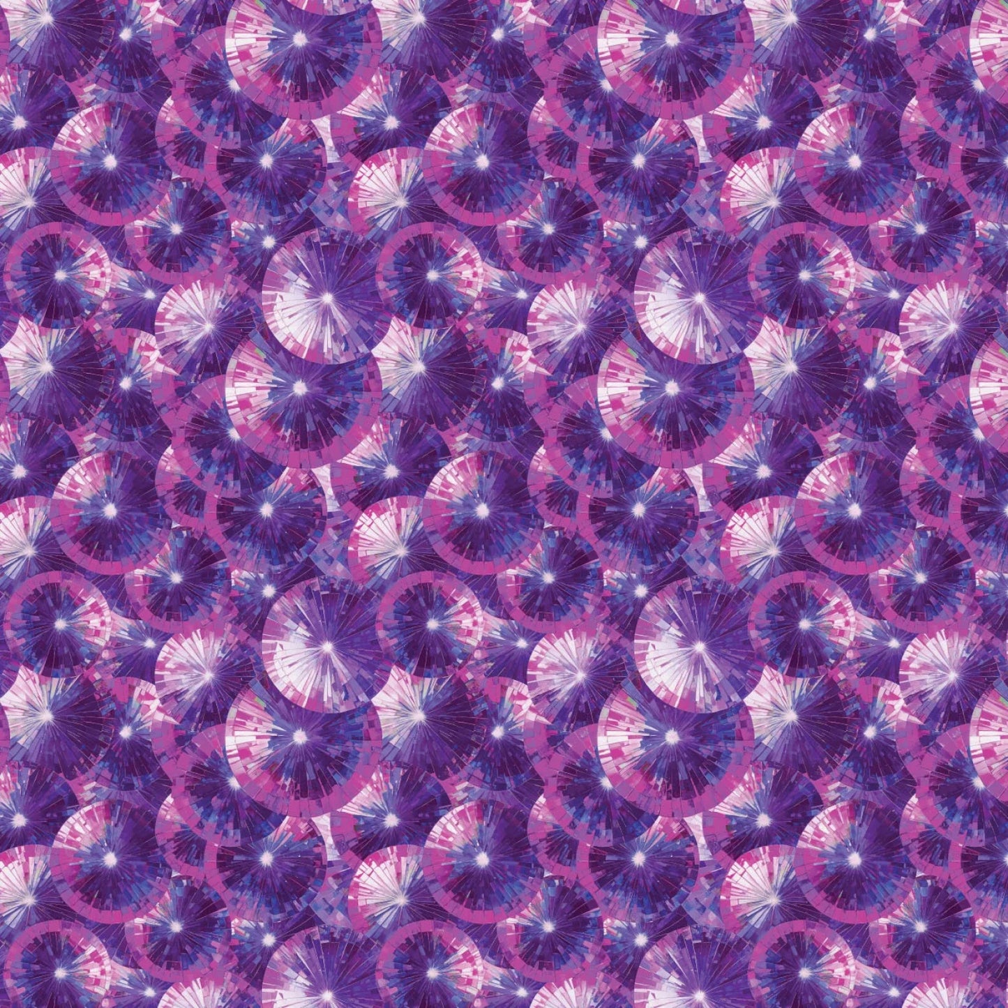 Kaleidoscope Collection- Purple Stained Glass Umbrellas: Sold by the 1/2 yard.