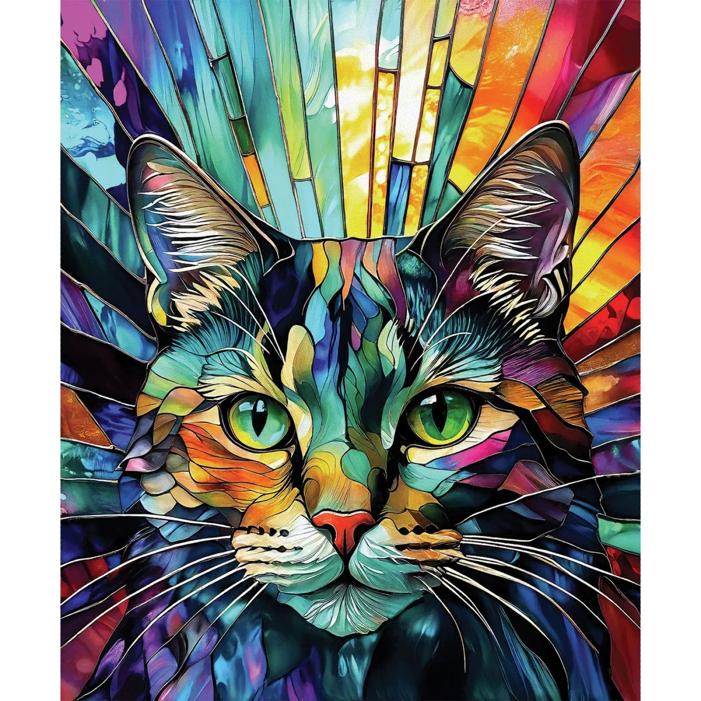 Kaleidoscope Collection- Digital Print 36" Cat Panel: Sold by the PANEL.