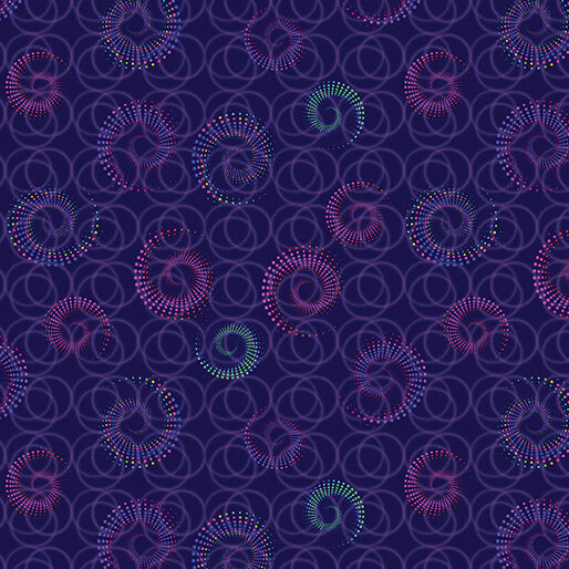 Celestial Skies- Plum Pearlescent Spiral Shower: Sold By The 1/2 yard