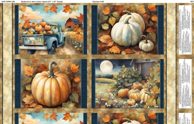 Glorious Fall- Multi Placemat 24" Panel: Sold by the Panel
