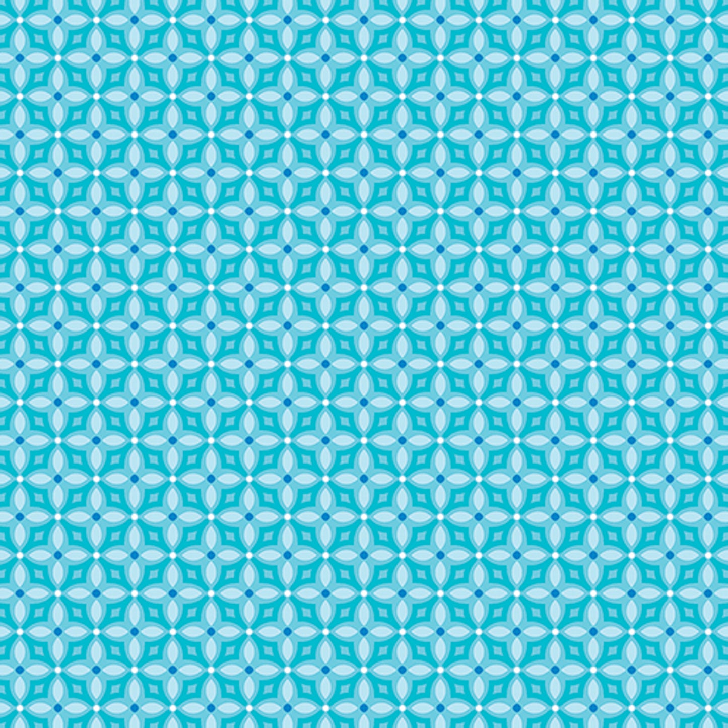 Flora and Fauna, Midnight- Aqua Diamonds: Sold By The 1/2 Yard