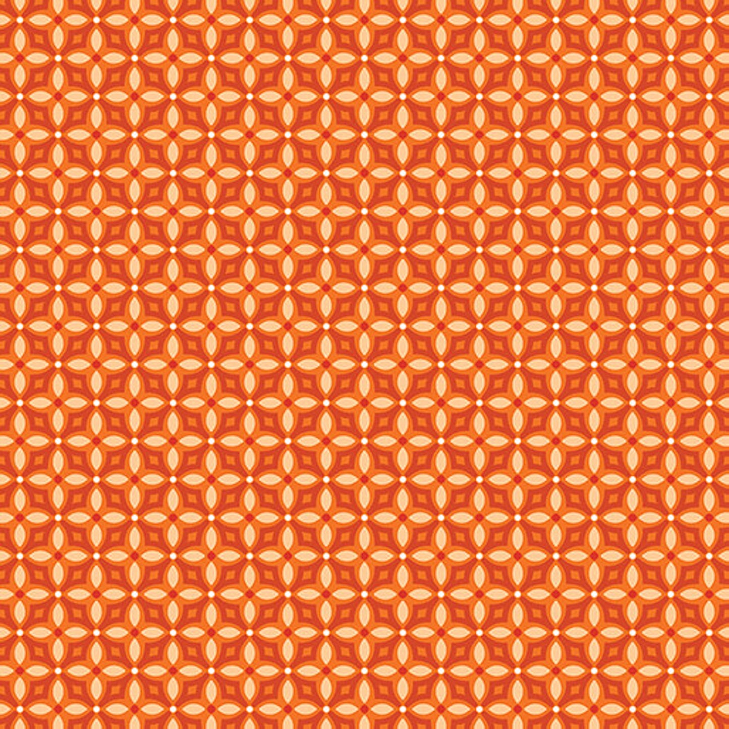 Flora and Fauna, Midnight- Apricot Diamonds: Sold By The 1/2 Yard