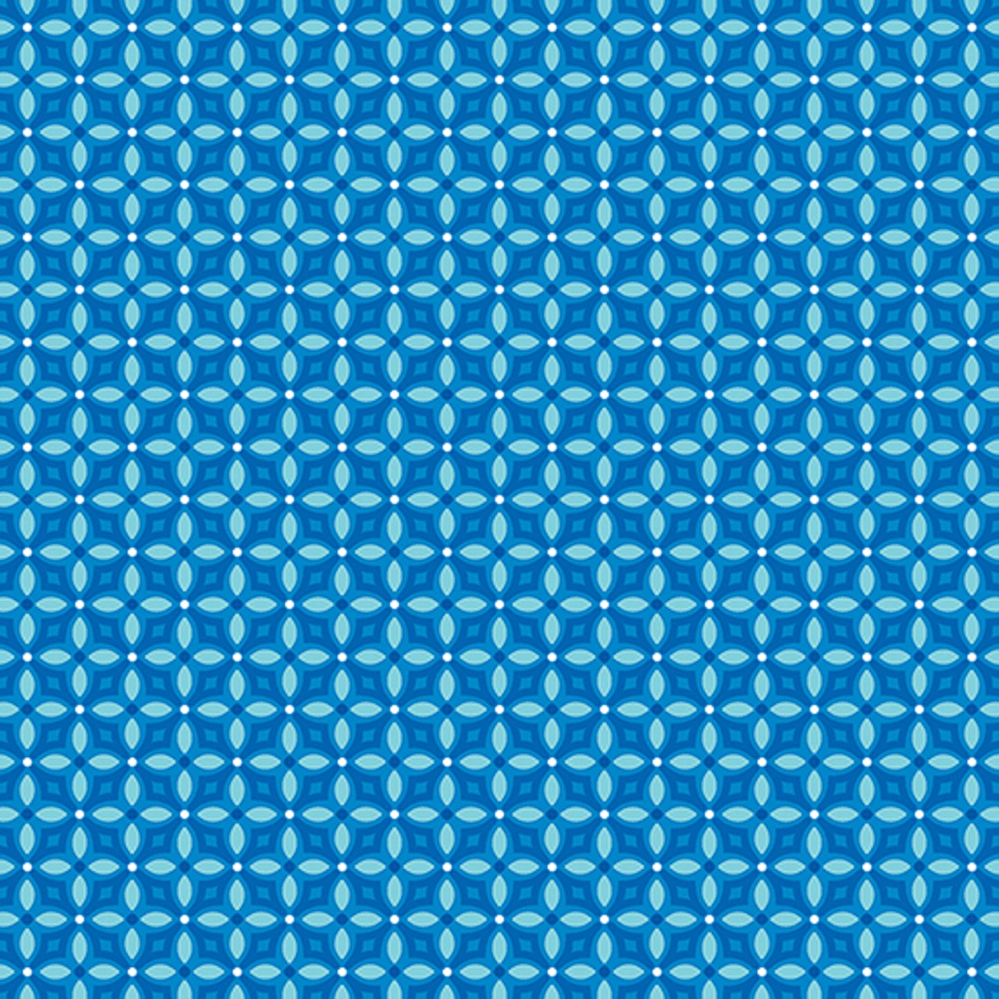 Flora and Fauna, Midnight- Periwinkle Diamonds: Sold By The 1/2 Yard