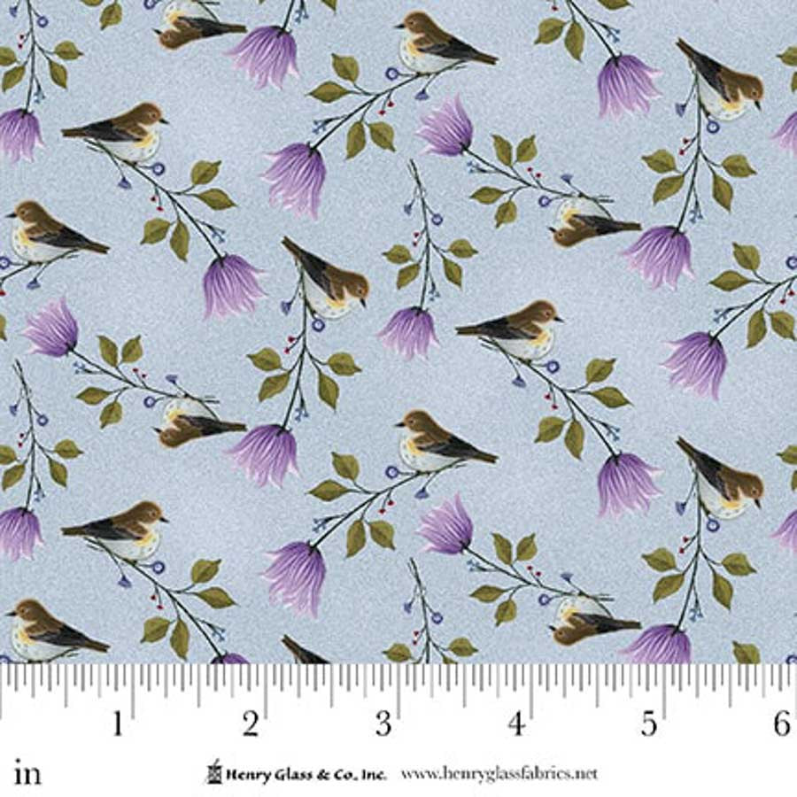 Serenade- Blue Bell Tossed Birds: Sold By The 1/2 Yard