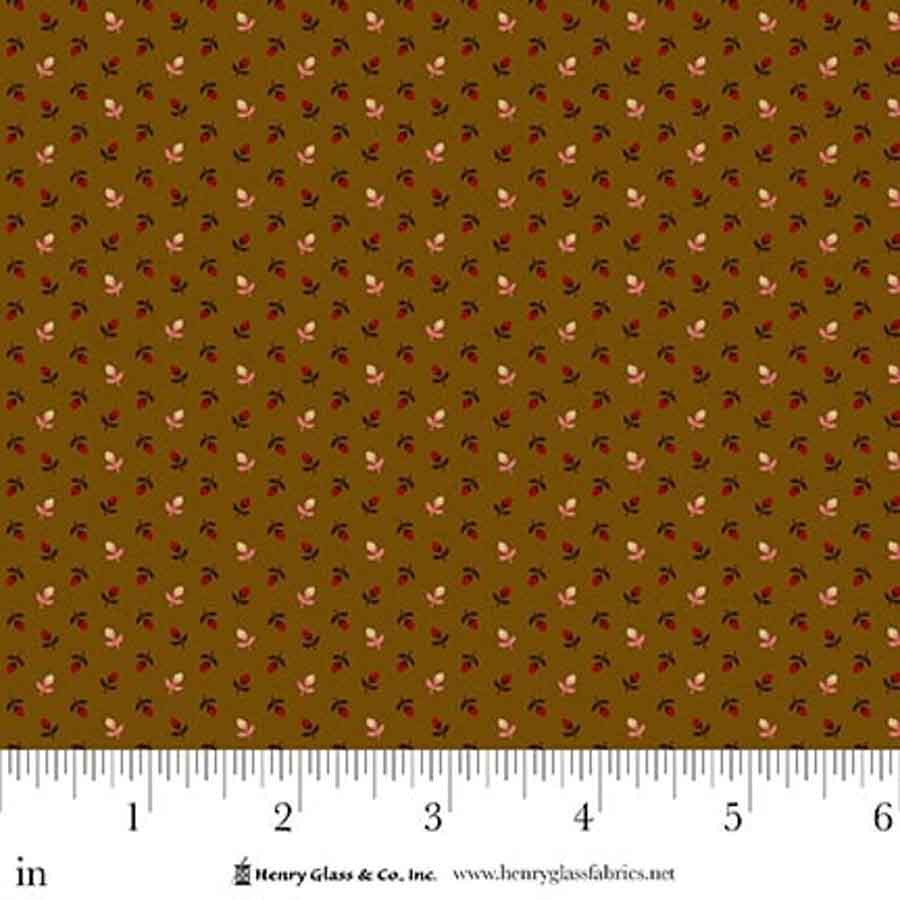 Love Struck- Brown Tulip Toss: Sold by the 1/2 yard