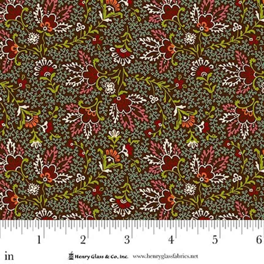 Love Struck- Brown Prairie Blossoms: Sold by the 1/2 yard