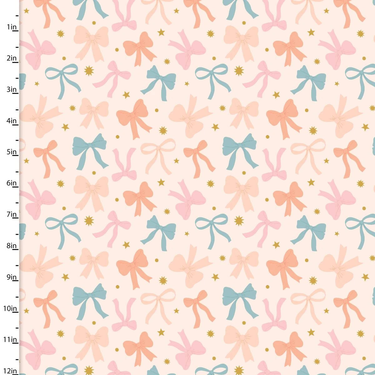 Let's Celebrate, Pop the Bubbly- Coral Tied the Knot: Sold by the 1/2 yard