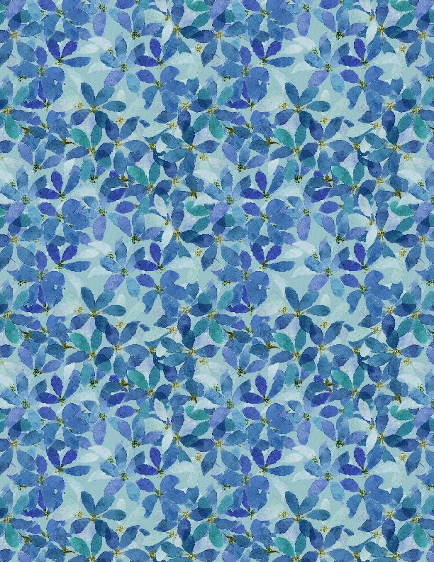 Sunlit Serenade- Blue Medium Floral: Sold by the 1/2 Yard