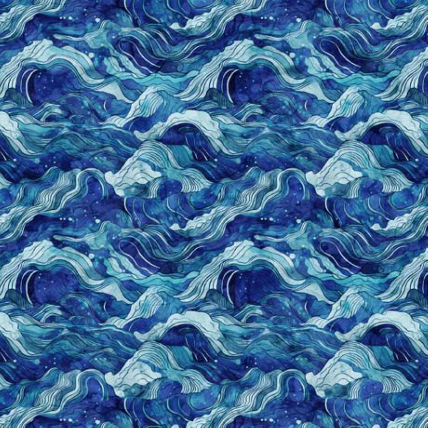 Atlantis- Ocean, Ocean Waves: Sold by the 1\2 yard
