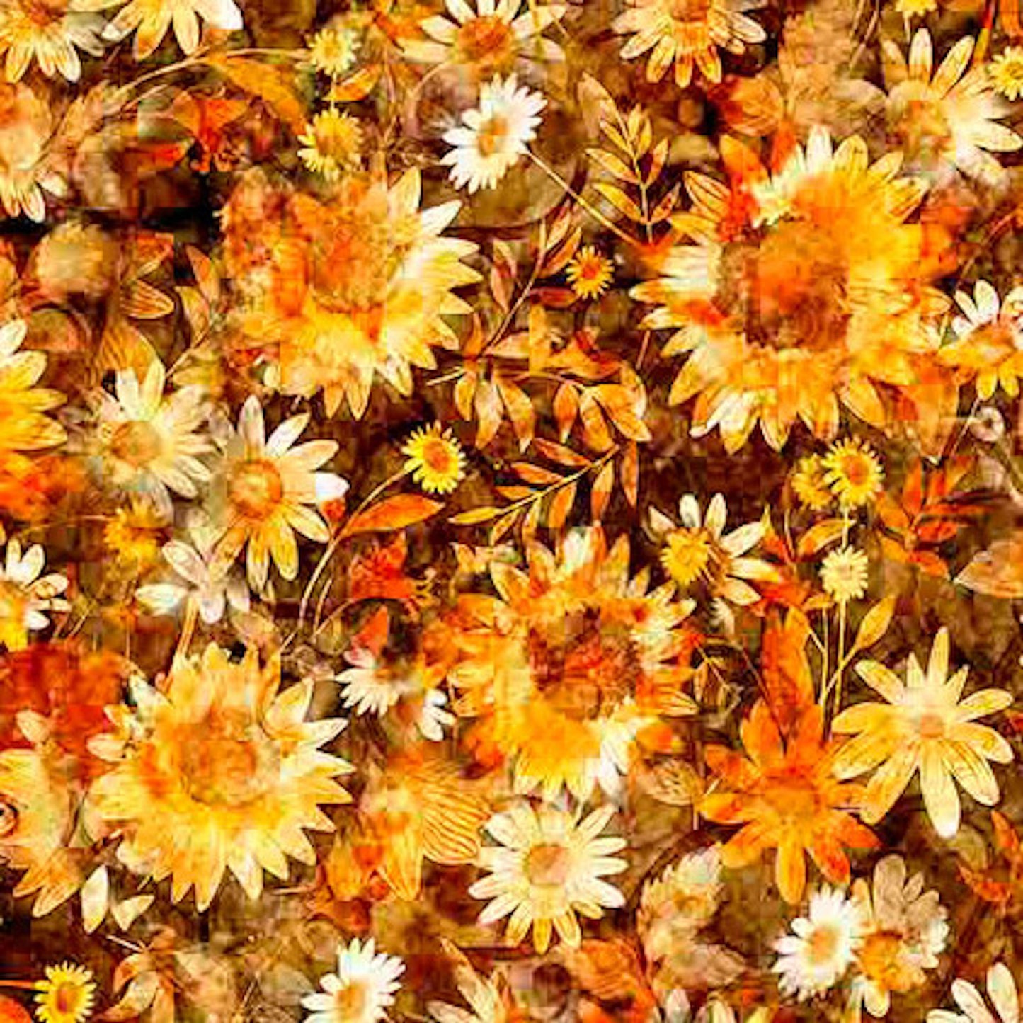 All the Buzz- Brown Bees and Floral: Sold by the 1/2 yard.