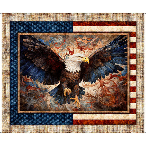 1776- Multi American Eagle 36" Panel: Sold by the Panel.