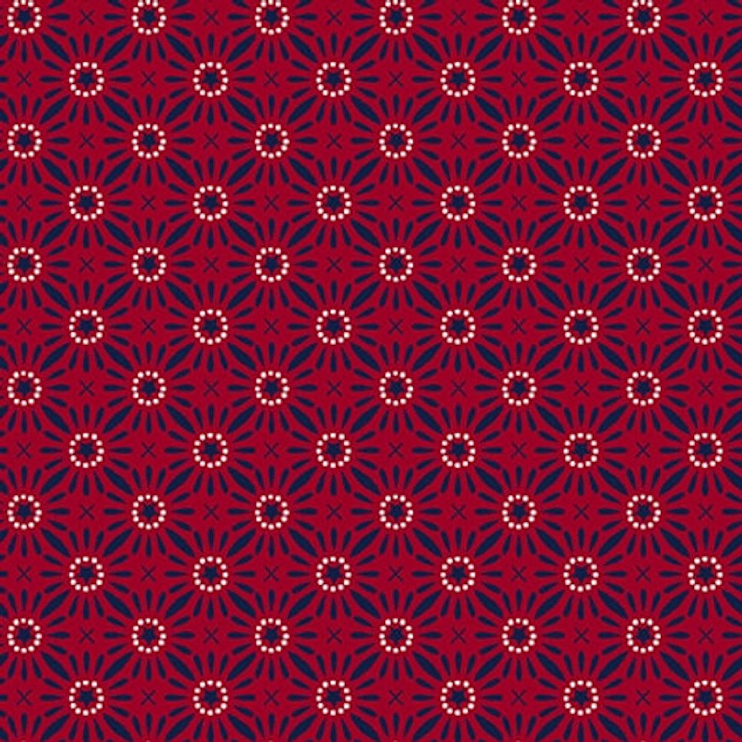 Friday Harbor- Red Star Flowers: Sold by the 1/2 Yard