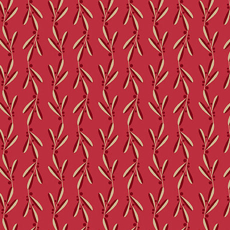 Feelin' Fallish- Red Viney Stripe: Sold by the 1/2 yard