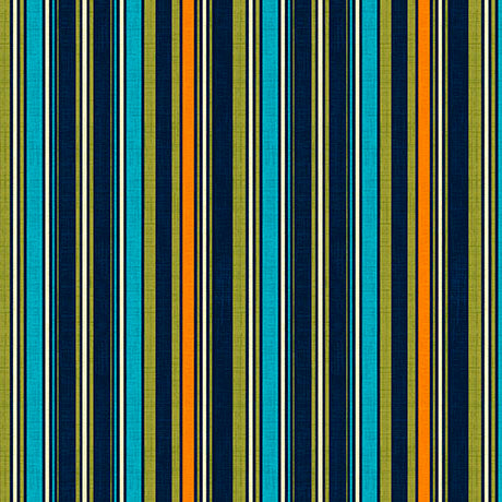 Patchouli Prints- Navy Stripe: Sold by the 1/2 yard