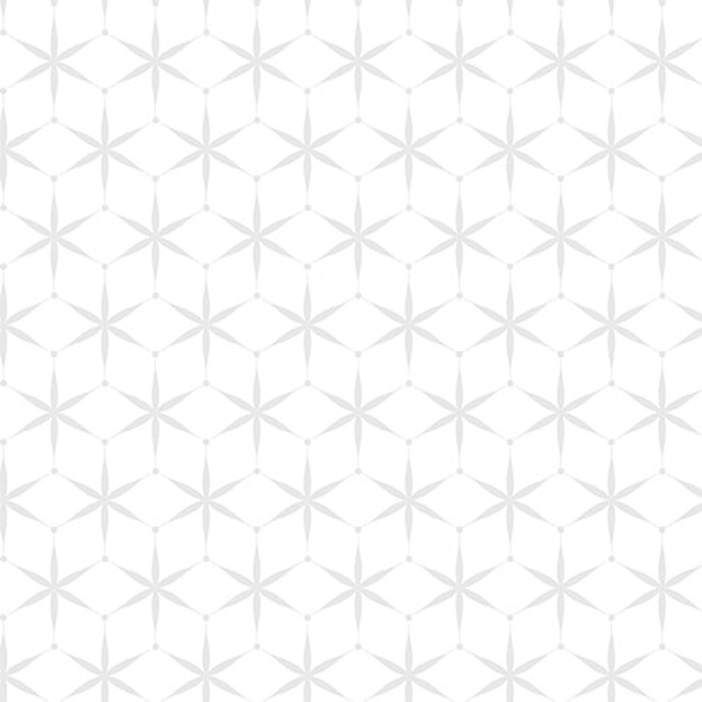 Morning Mist VIII- White on White Joined Stars: Sold by the 1/2 yard.