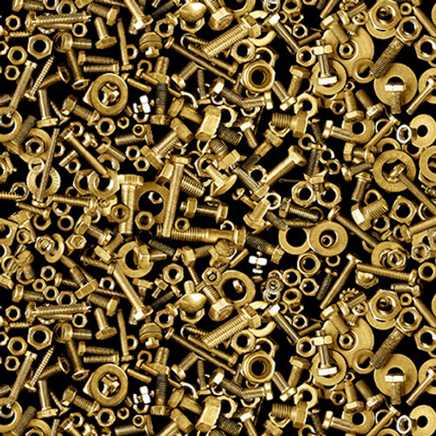 Full Steam Ahead- Brass Nuts & Bolts: Sold by the 1/2 yard.