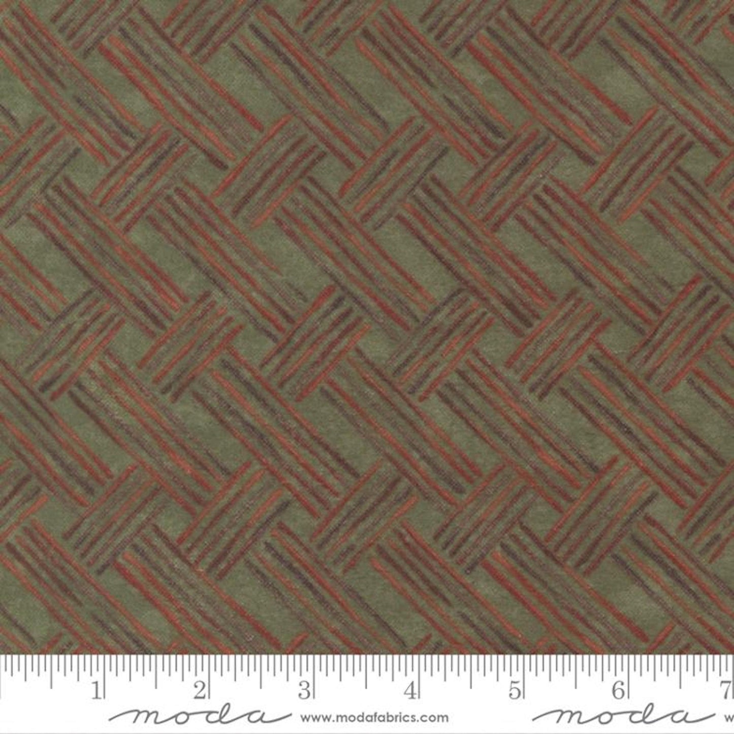 Fall Melody Flannel- Olive Basket Weave: Sold by the 1/2 Yard