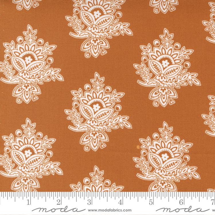 Cinnamon Cream- Cinnamon Vintage Block: Sold by the 1/2 yard