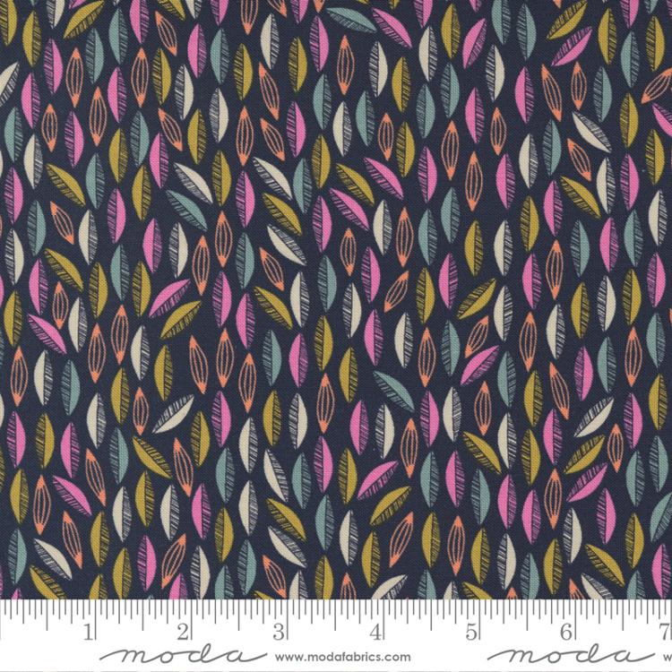 Songbook A New Page- Navy Cascade: Sold by the 1/2 yard