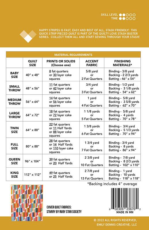Happy Stripes Quilt Pattern