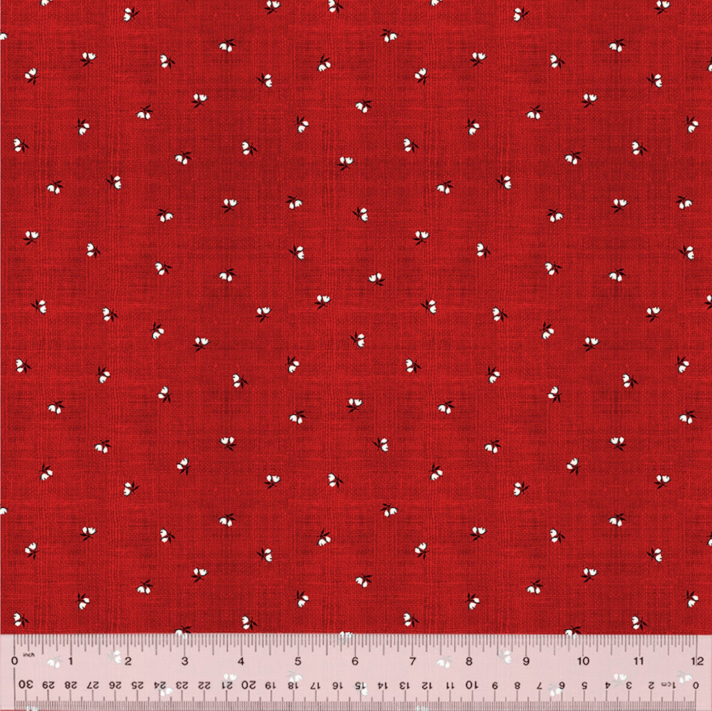 Sable & Scarlet- Red Buds: Sold by the 1/2 Yard