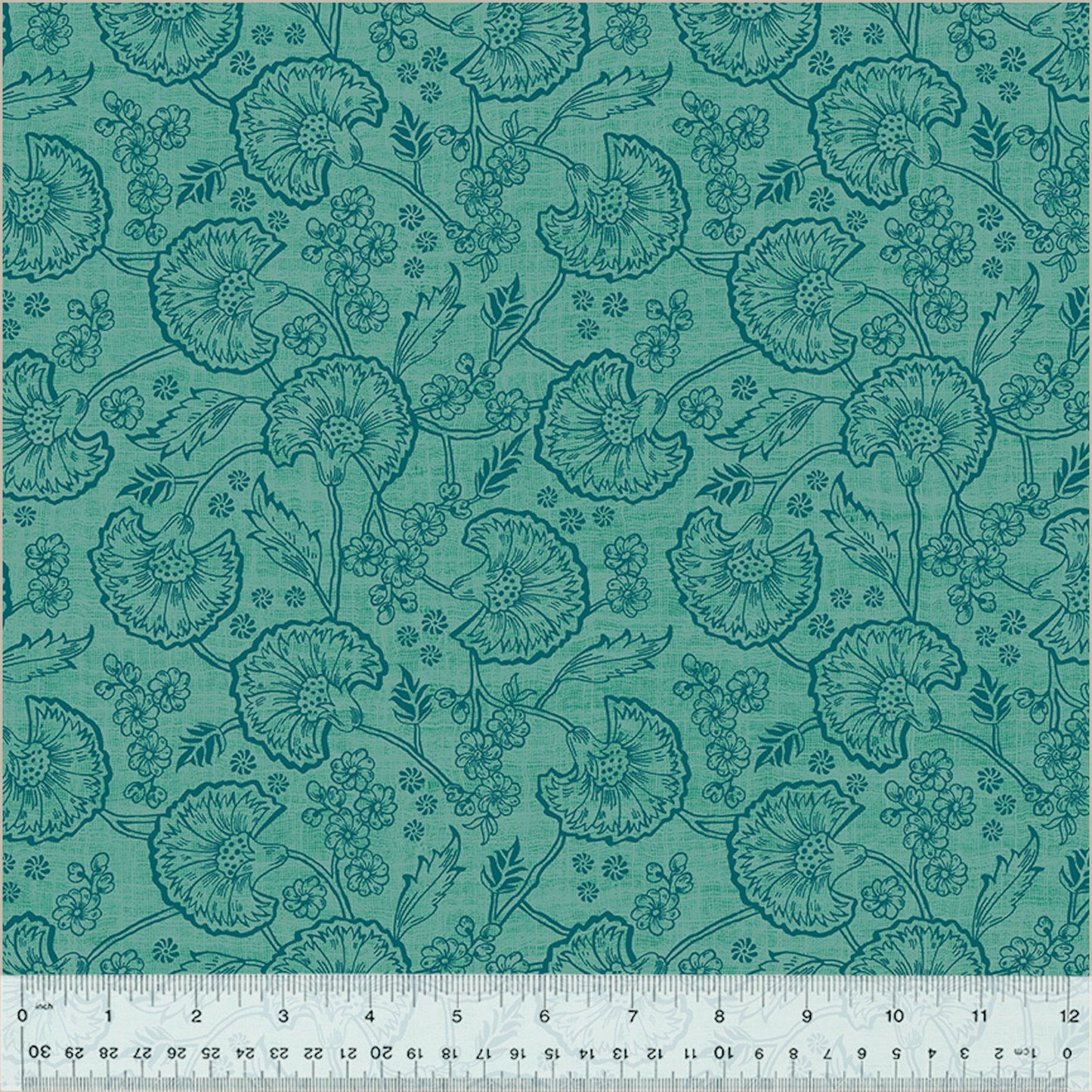 Fanfare- Jade Block Print: Sold by the 1/2 Yard