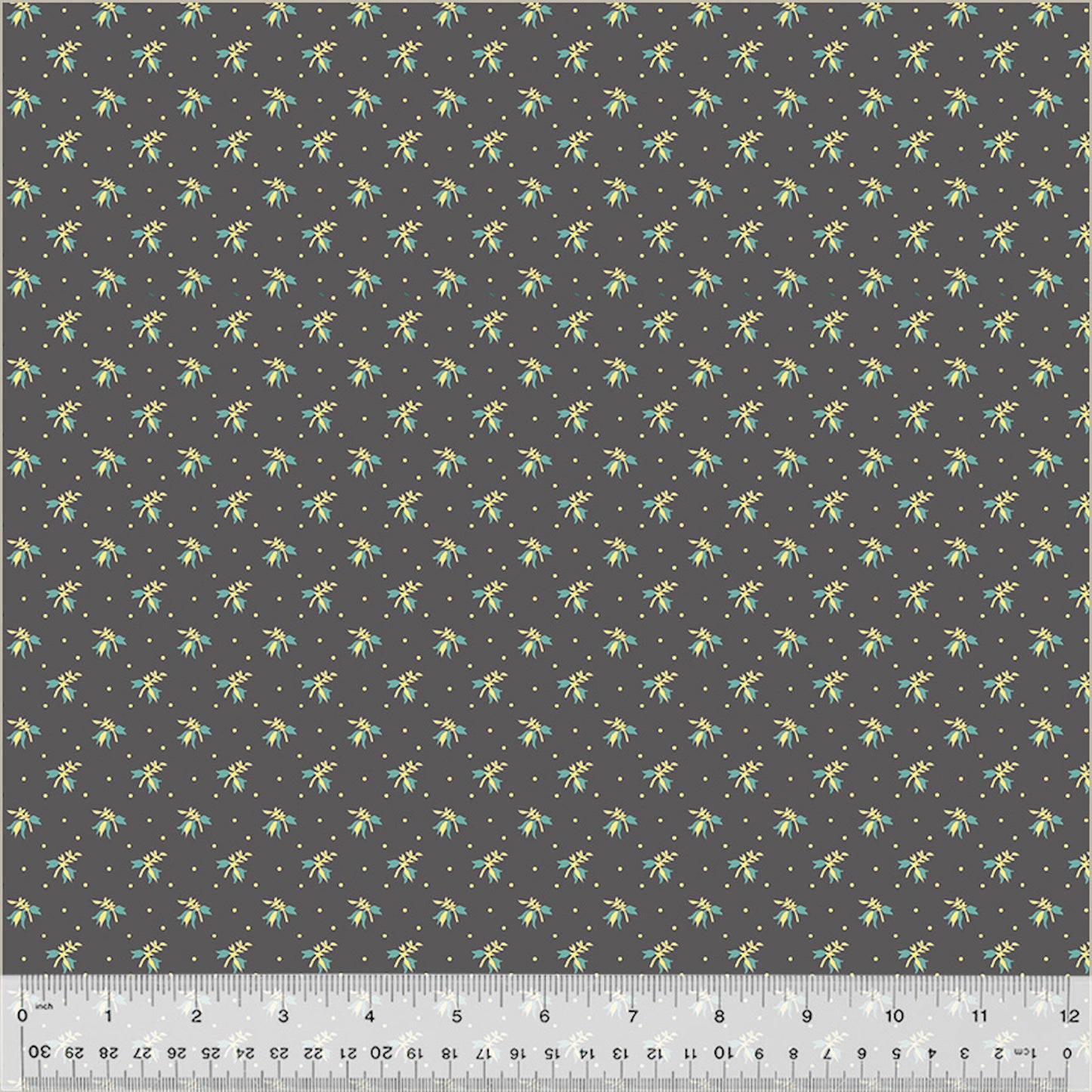 Fanfare- Charcoal Petite Pickings: Sold by the 1/2 Yard