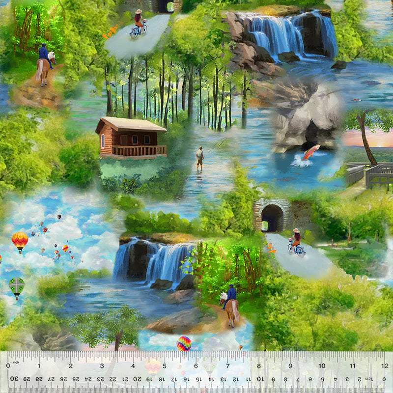 All Missouri Shop Hop 2025- Multi The Show Me State: Sold by the 1/2 yard. PREORDER