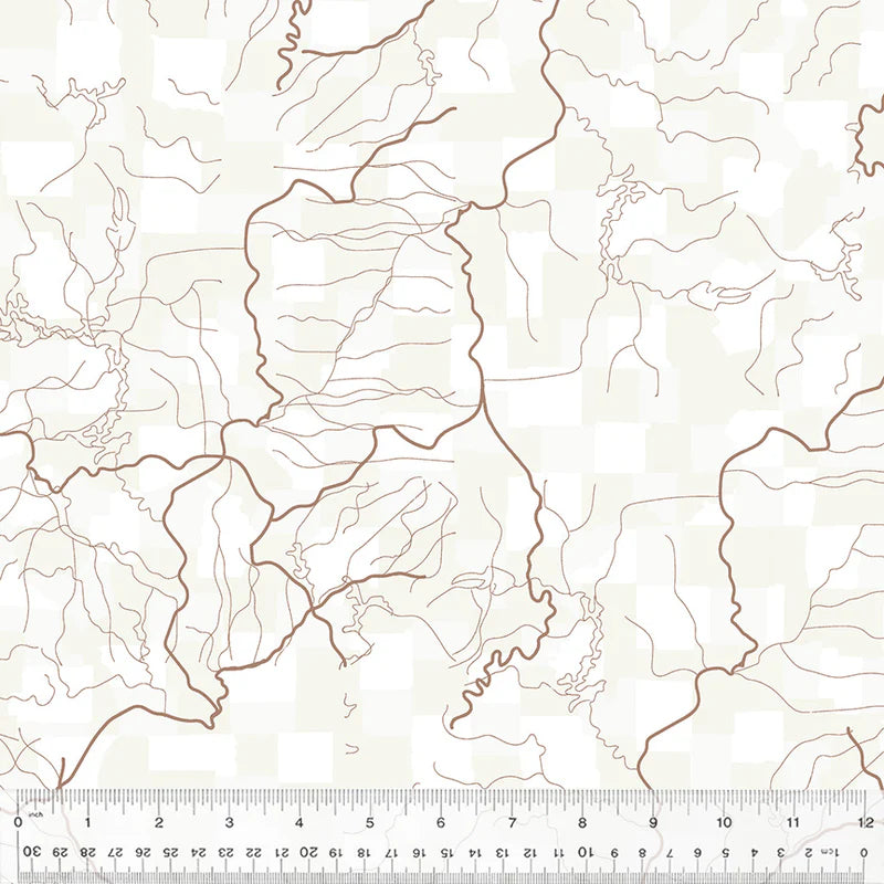 All Missouri Shop Hop 2025- White Flowing Rivers: Sold by the 1/2 yard. PREORDER
