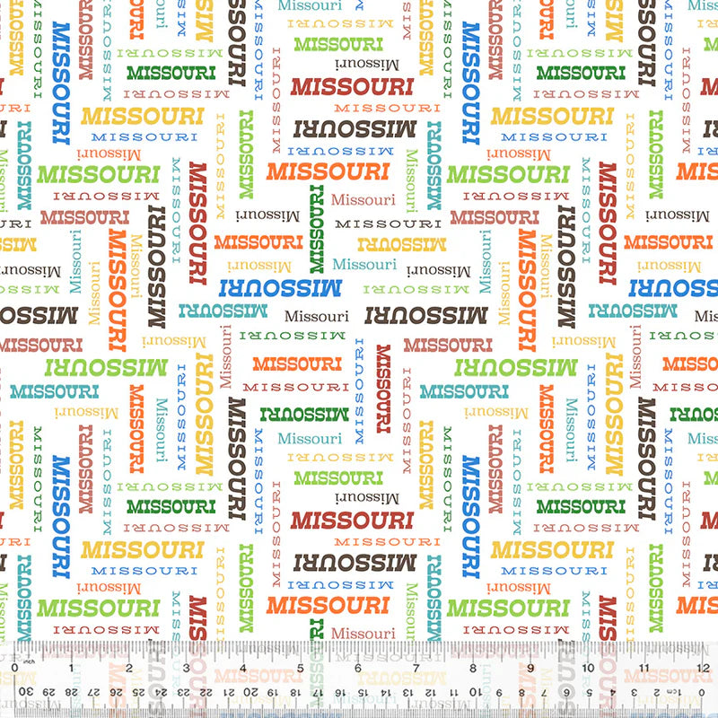 All Missouri Shop Hop 2025- White Missouri, Our Home: Sold by the 1/2 yard. PREORDER