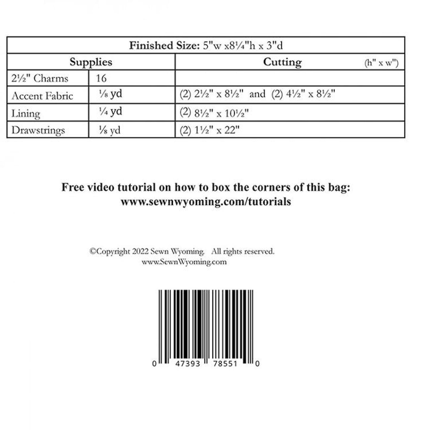 Drawstring Bag: Mini Charms Pattern