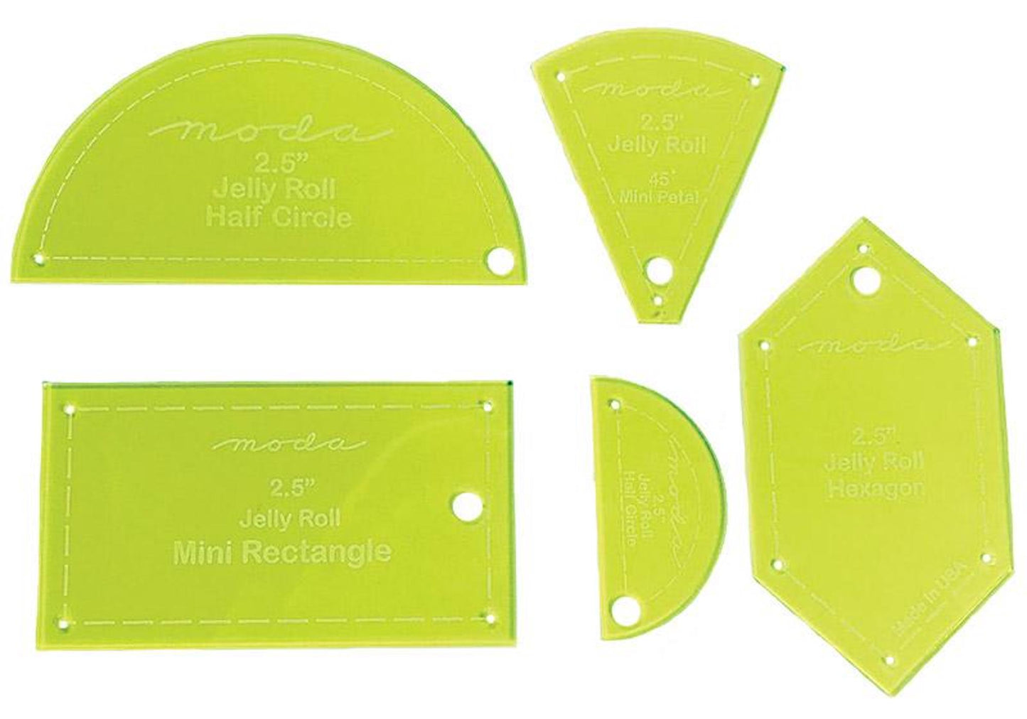 Basic 2.5" Acrylic Template Set 5ct Set 3
