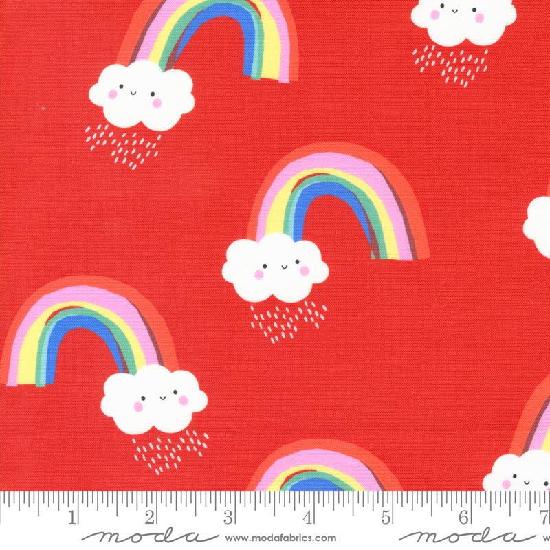Whatever the Weather- Rose Paper Cut Rainbows: Sold by the 1/2 yard