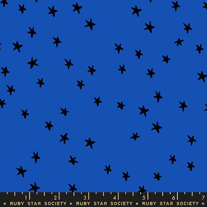 Starry- Blue Ribbon Stars: Sold by the 1/2 Yard