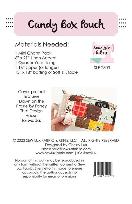 Candy Box Pouch Pattern