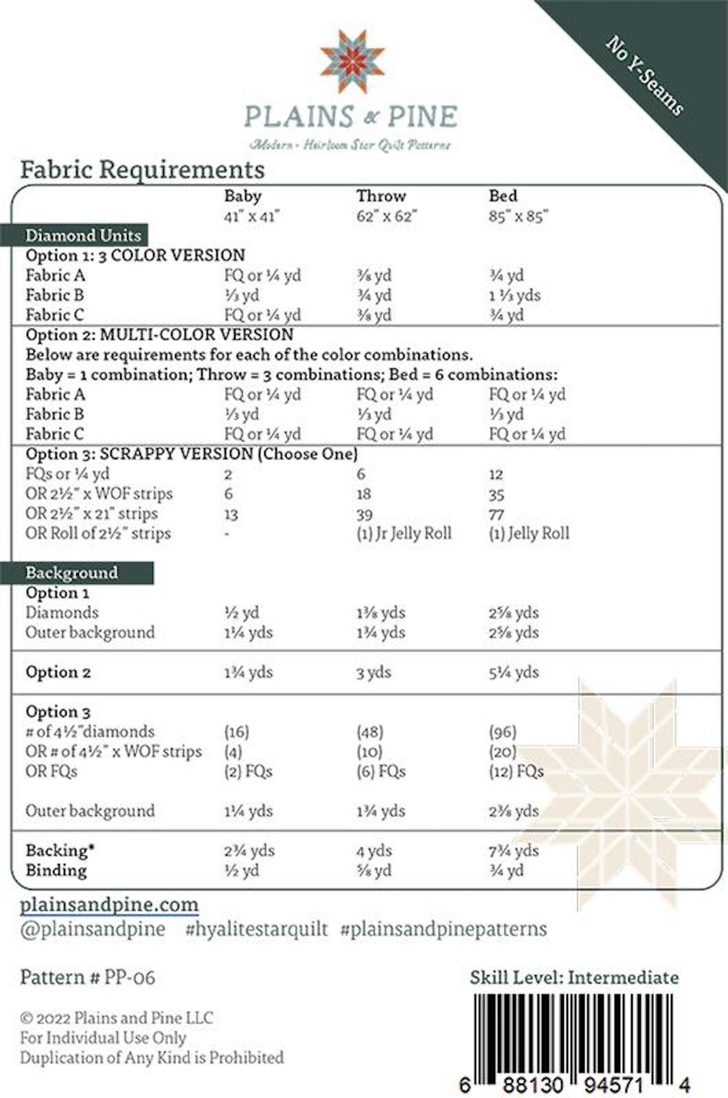 Hyalite Star Quilt Pattern